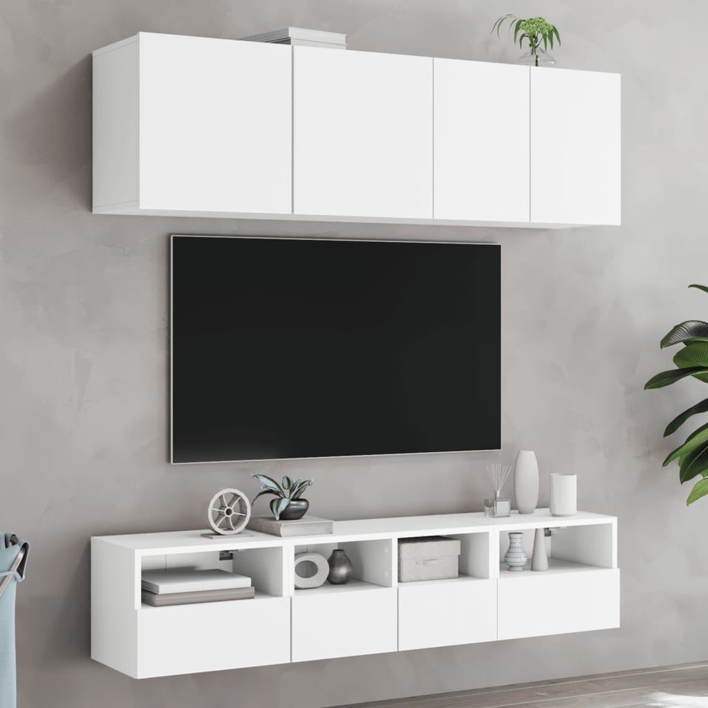 vidaXL TV-seinäkaappi valkoinen 40x30x30 cm tekninen puu