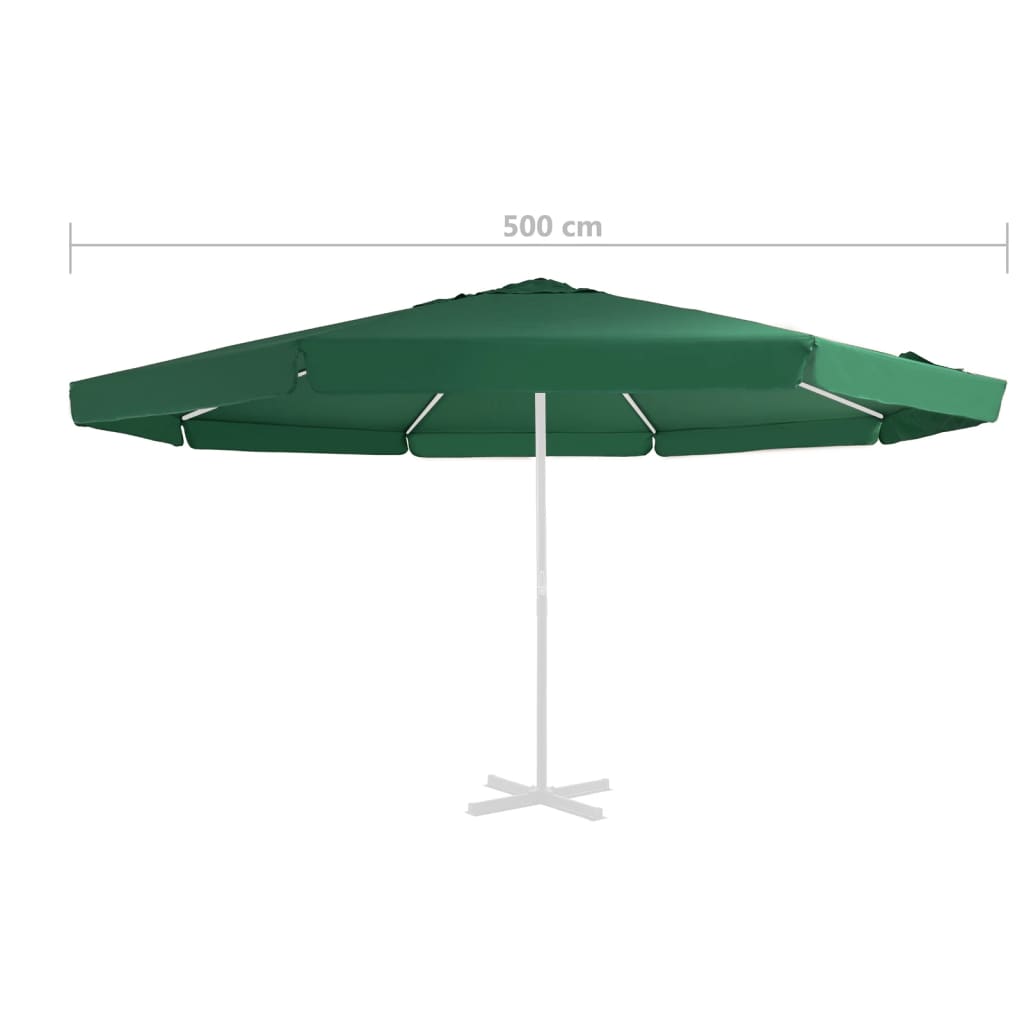vidaXL Aurinkovarjon vaihtokangas vihreä 500 cm