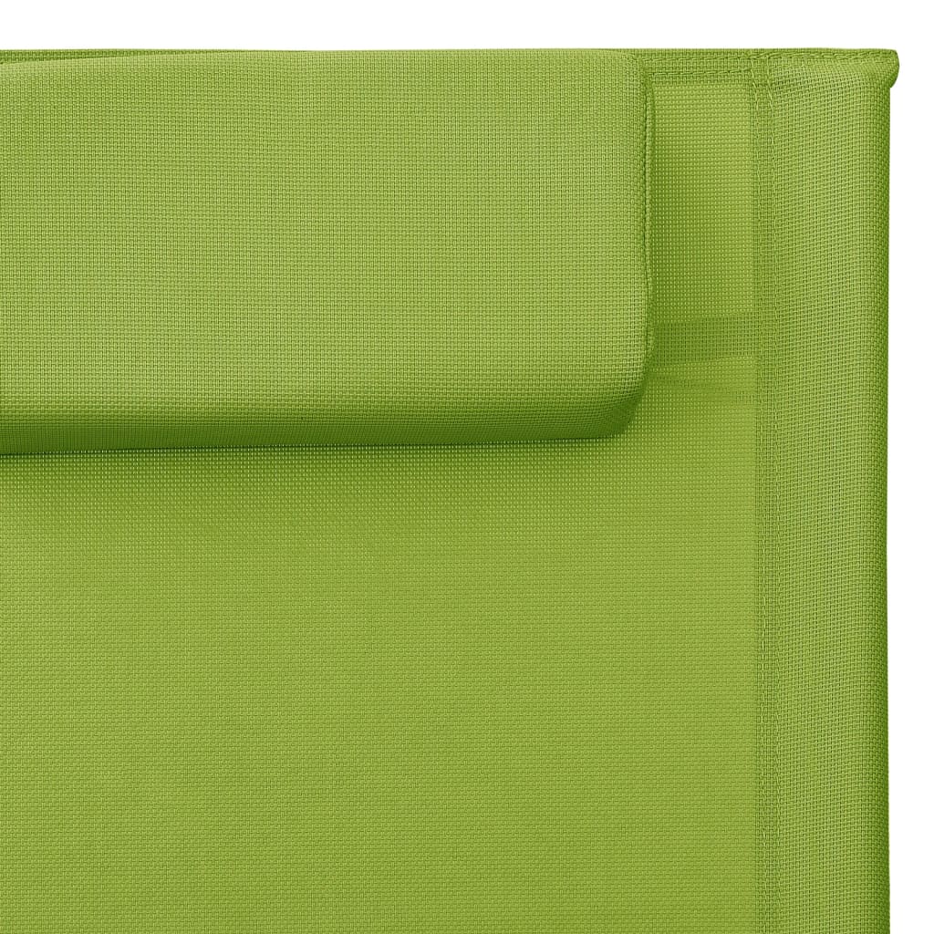 vidaXL Aurinkotuoli Textilene vihreä ja harmaa