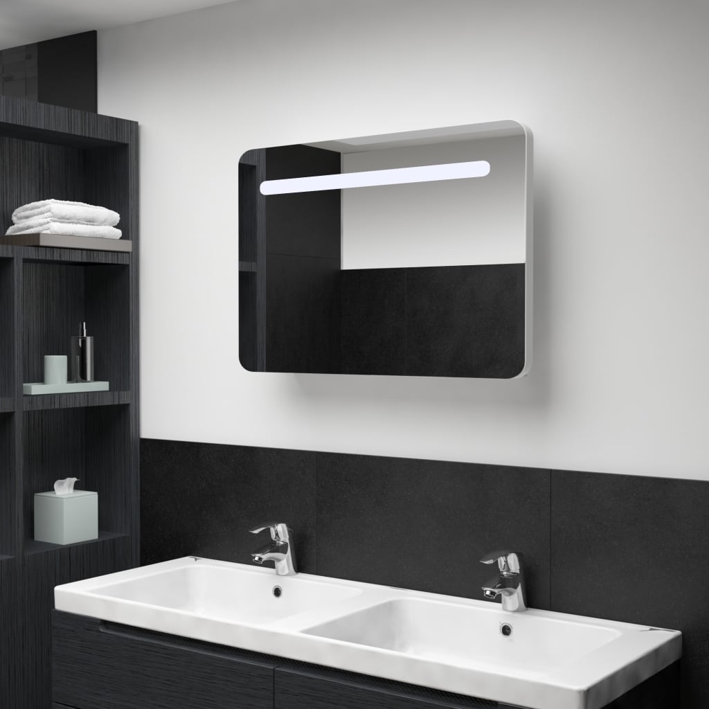 vidaXL LED kylpyhuoneen peilikaappi 80x9,5x55 cm
