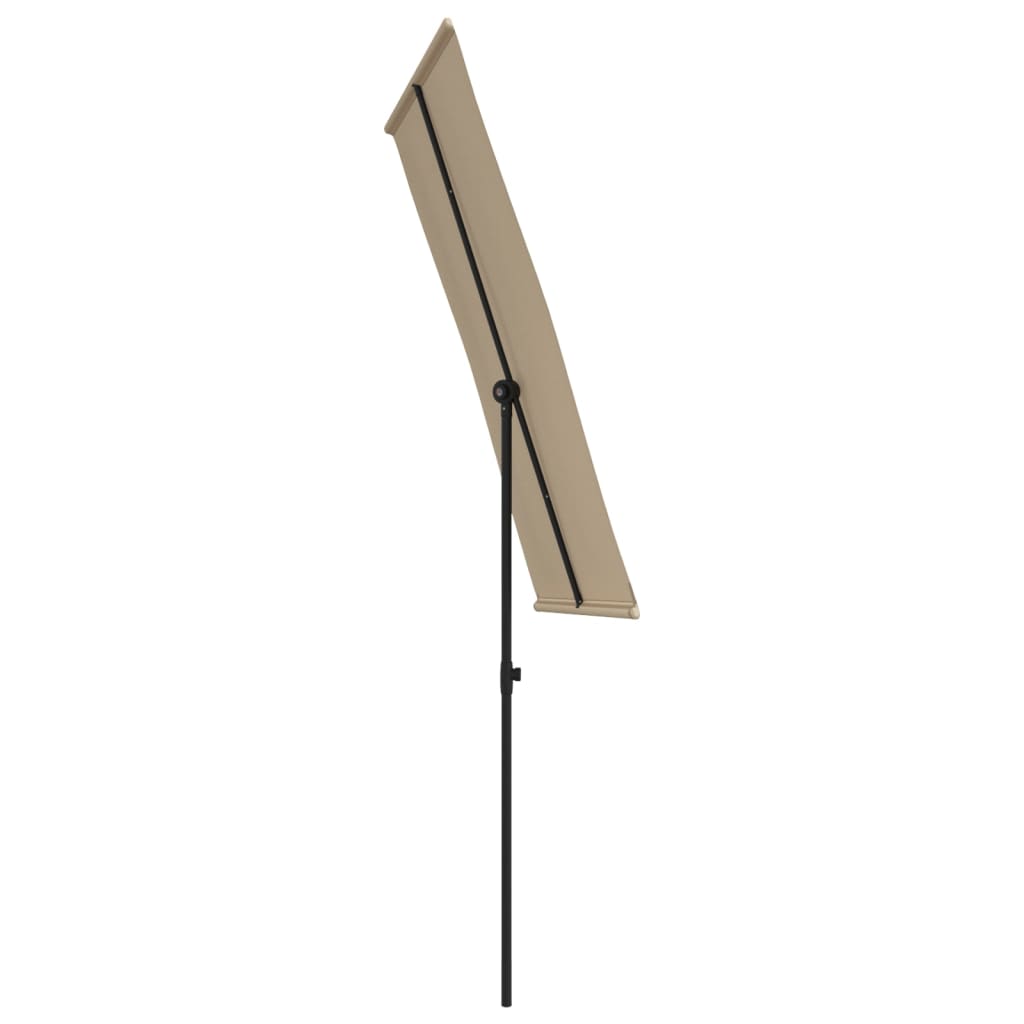 vidaXL Aurinkovarjo alumiinitanko 180x110 cm harmaanruskea