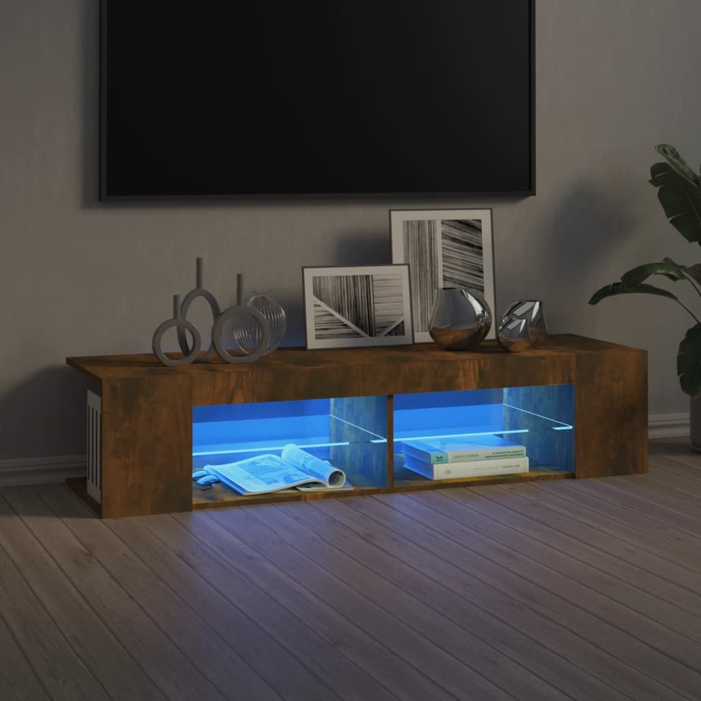 vidaXL TV-taso LED-valoilla savutammi 135x39x30 cm