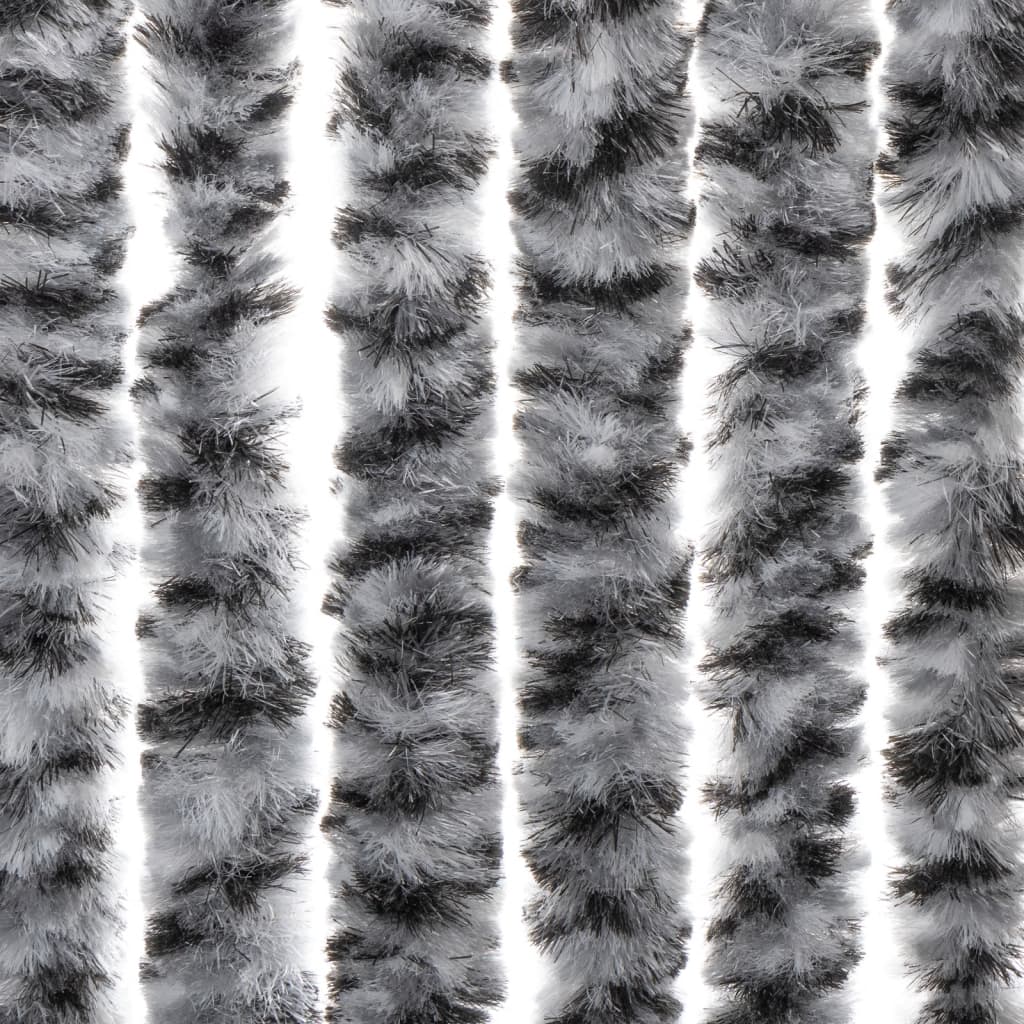 vidaXL Hyönteisverho harmaa ja mustavalkoinen 100x220 cm chenille