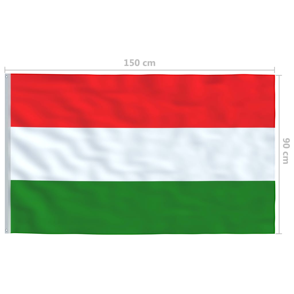 vidaXL Unkarin lippu ja tanko alumiini 6,2 m