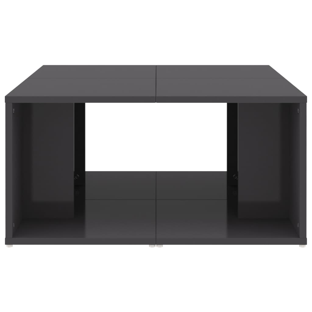 vidaXL Sohvapöydät 4 kpl korkeakiilto harmaa 33x33x33 cm lastulevy