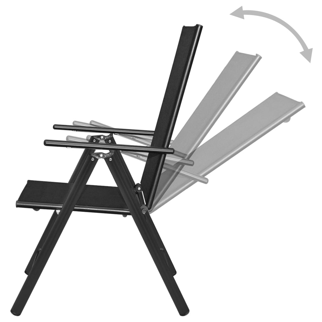 vidaXL 7-osainen Ulkoruokailuryhmä kokoontaittuvat tuolit alumiini
