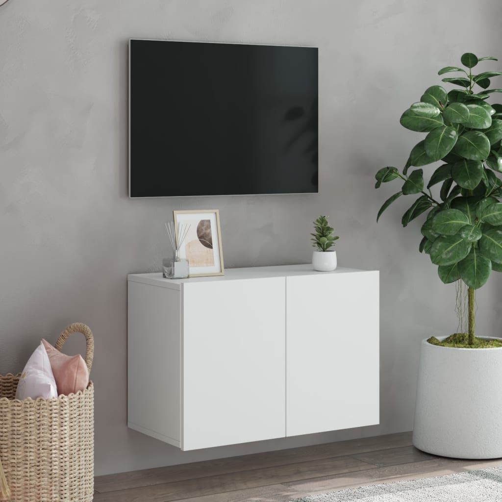 vidaXL TV-kaappi seinäkiinnitettävä valkoinen 60x30x41 cm