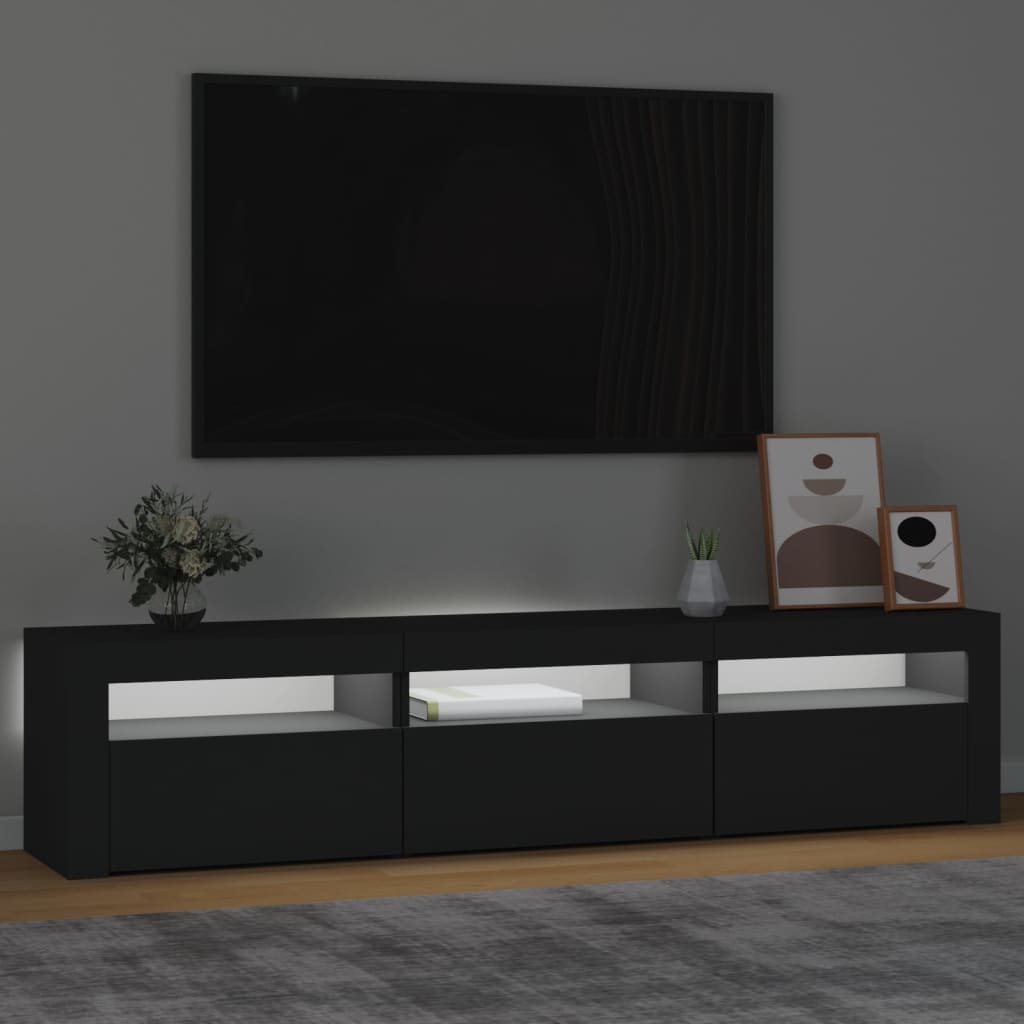 vidaXL TV-taso LED-valoilla musta 180x35x40 cm