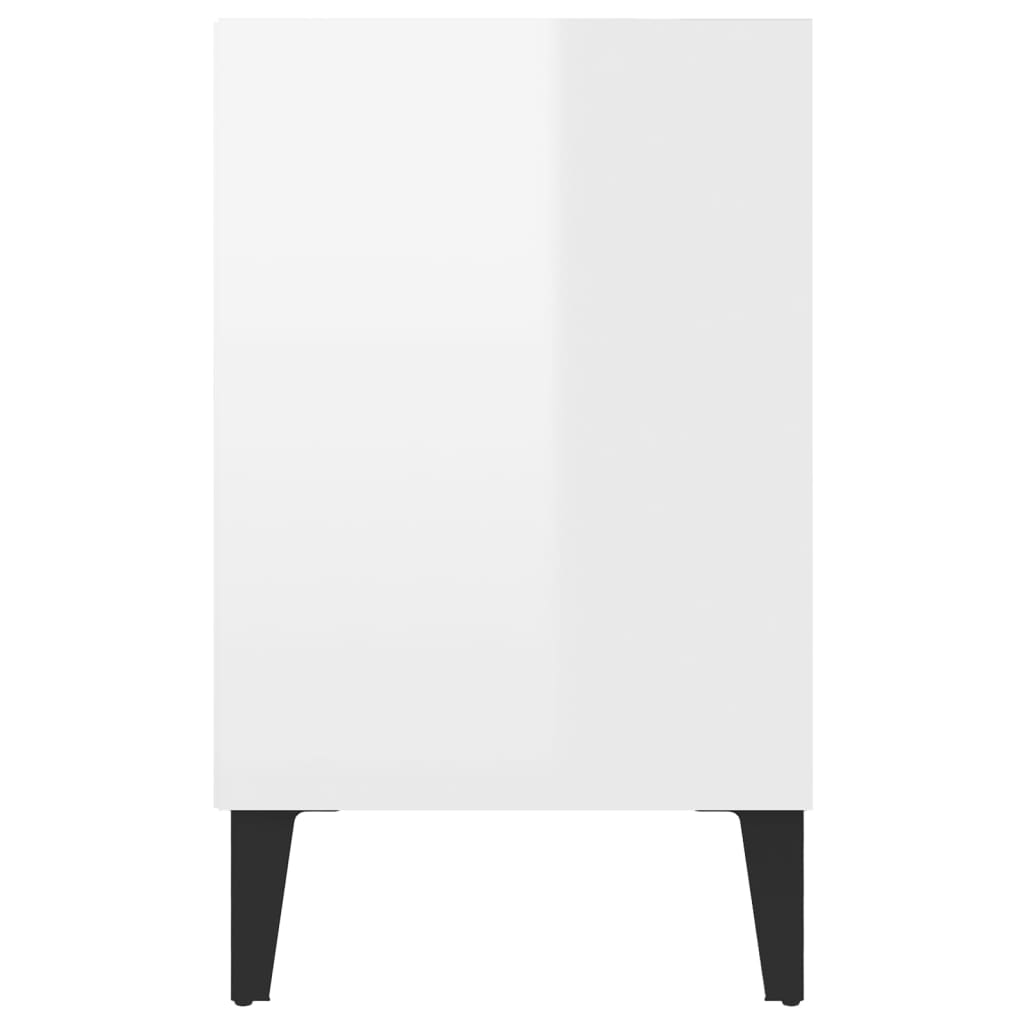 vidaXL TV-taso metallijaloilla korkeakiilto valkoinen 103,5x30x50 cm