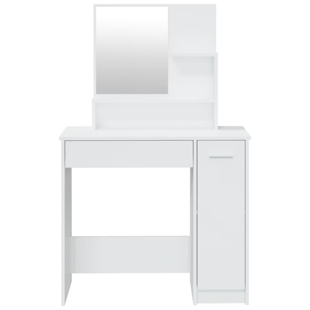 VidaXL Peilipöytä korkeakiilto valkoinen 86,5x35x136 cm
