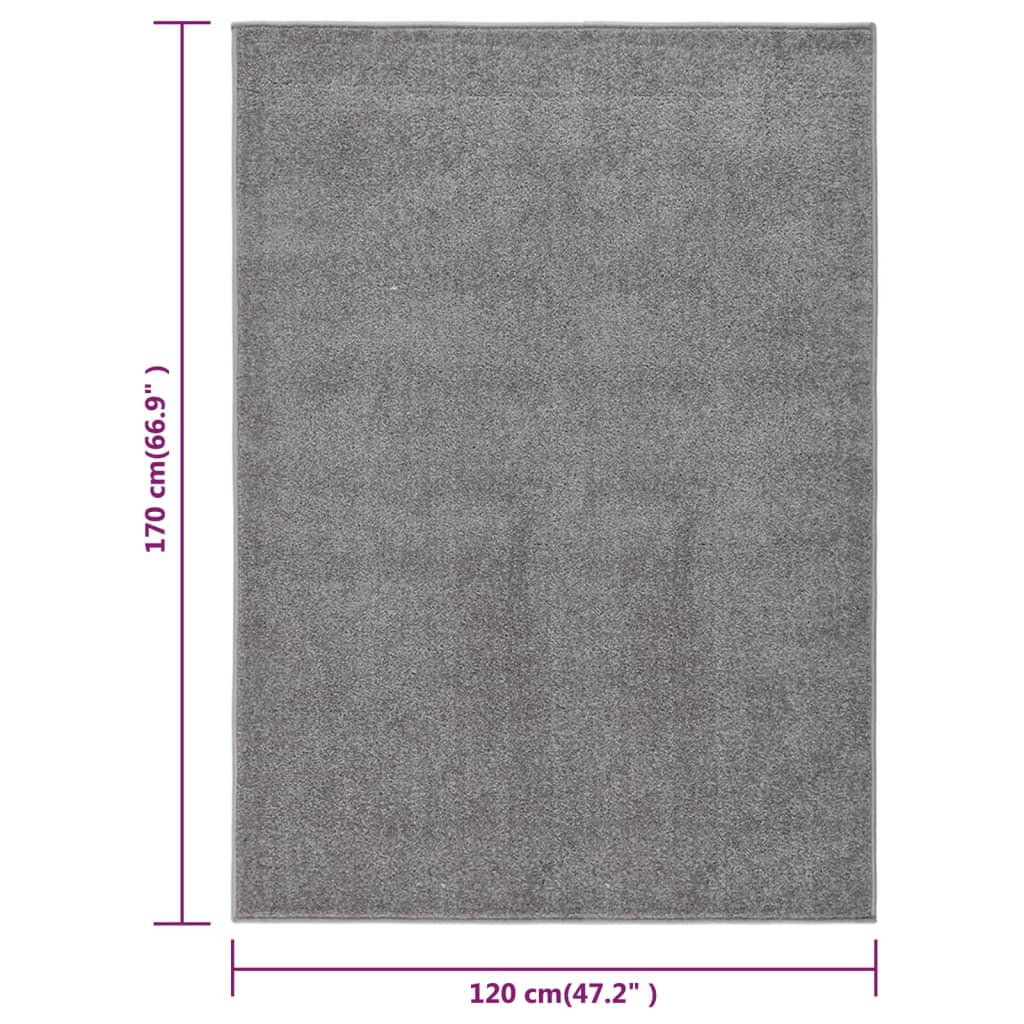 vidaXL Lyhytnukkainen matto 120x170 cm harmaa