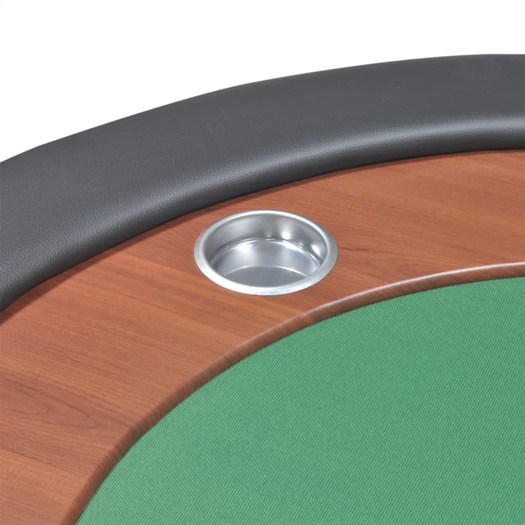 vidaXL Pokeripöytä 10 pelaajalle Jakoalue ja pelimerkkitarjotin Vihreä