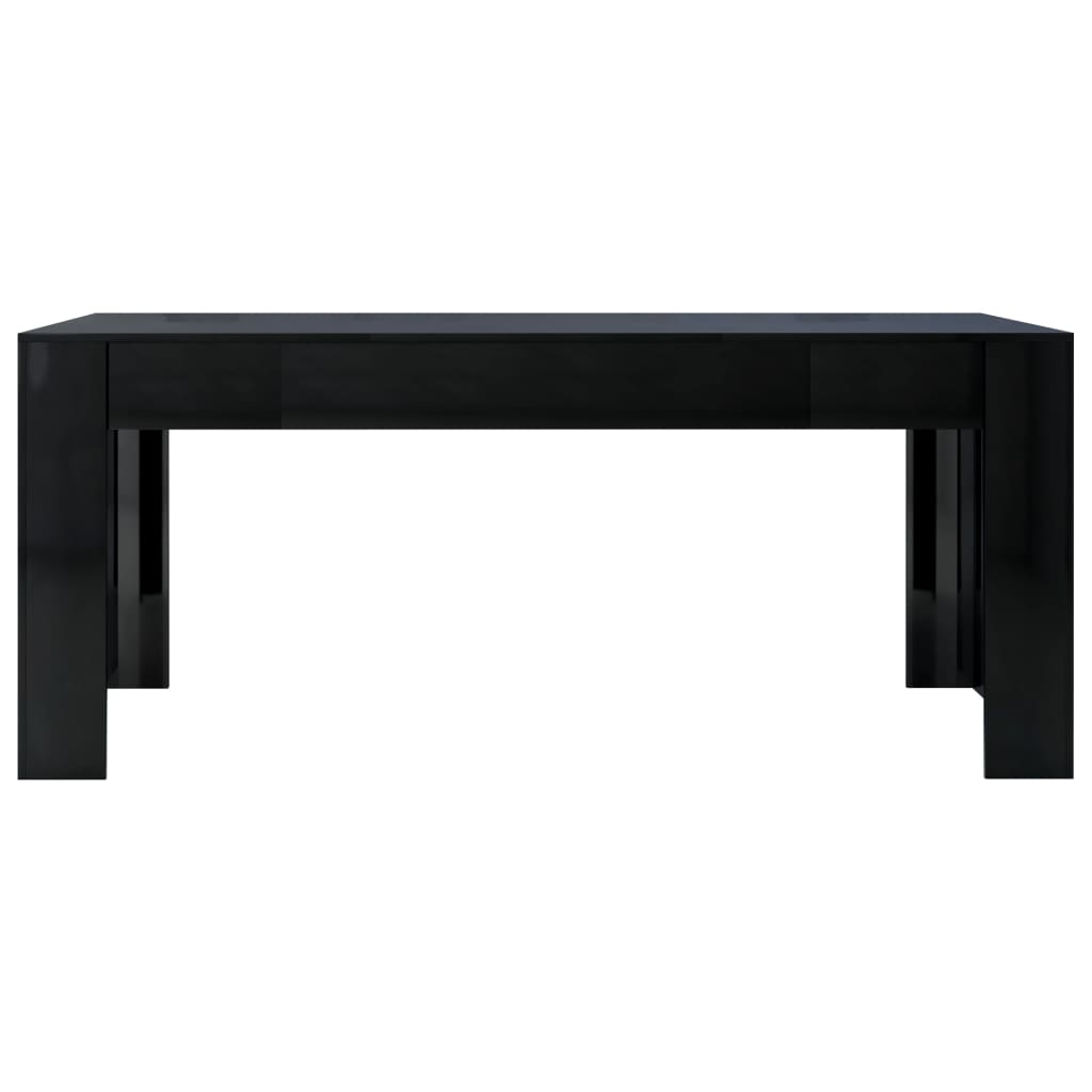 vidaXL Ruokapöytä korkeakiilto musta 180x90x76 cm lastulevy