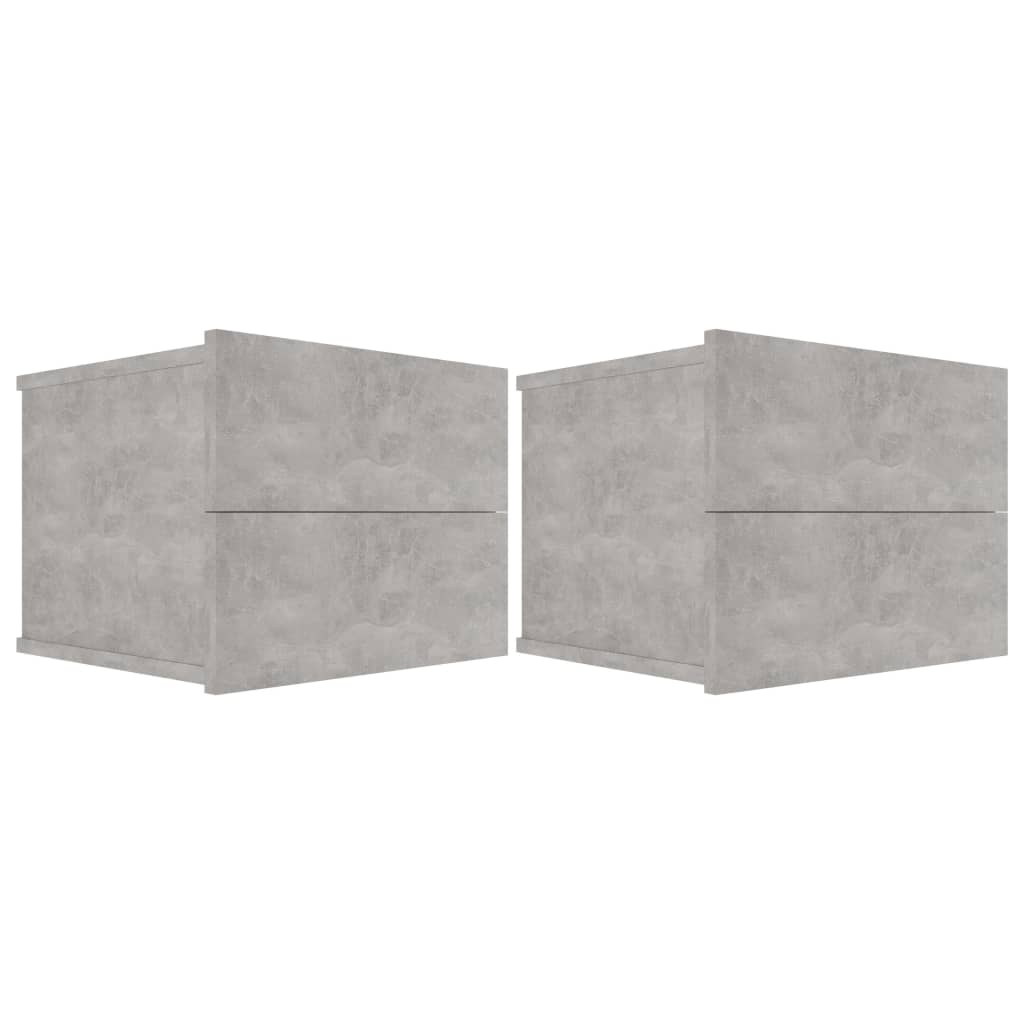 vidaXL Yöpöydät 2kpl betoninharmaa 40x30x30 cm lastulevy