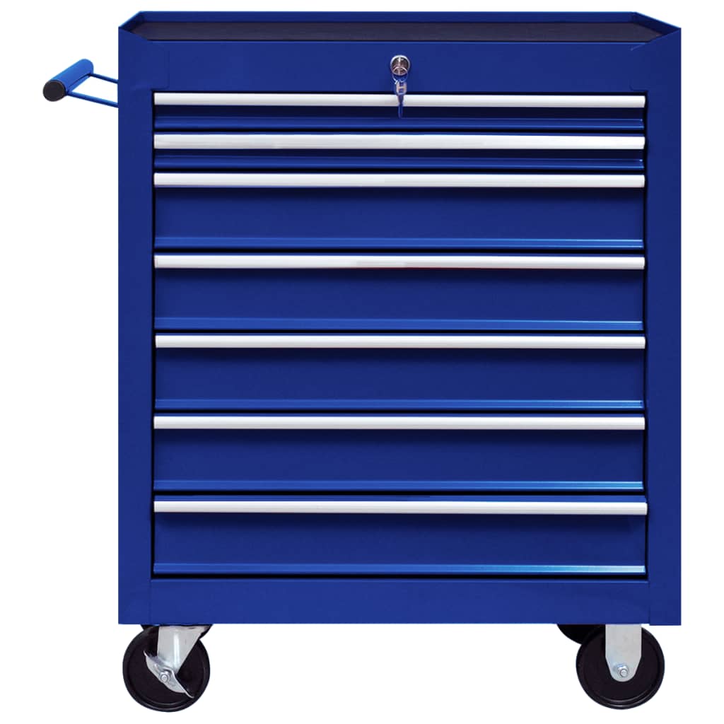 vidaXL Työkalukärry 7 laatikolla sininen