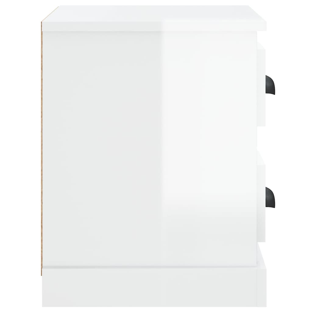 vidaXL Yöpöytä korkeakiilto valkoinen 60x35,5x45 cm