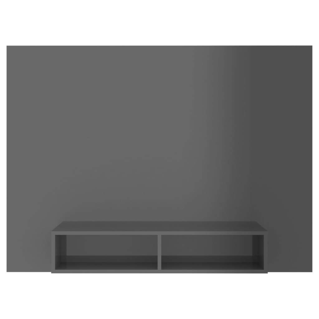 vidaXL TV-taso seinälle korkeakiilto harmaa 135x23,5x90 cm lastulevy