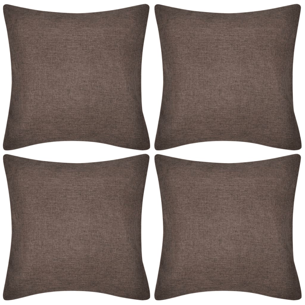 Ruskea Tyynynpäällinen Pellavatyylinen 4kpl 50 x 50 cm