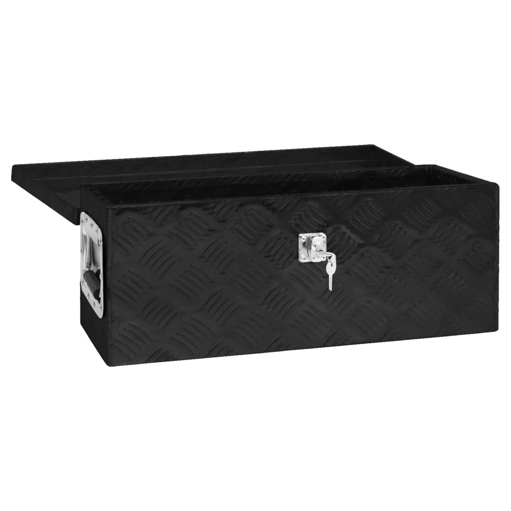 vidaXL Säilytyslaatikko musta 60x23,5x23 cm alumiini