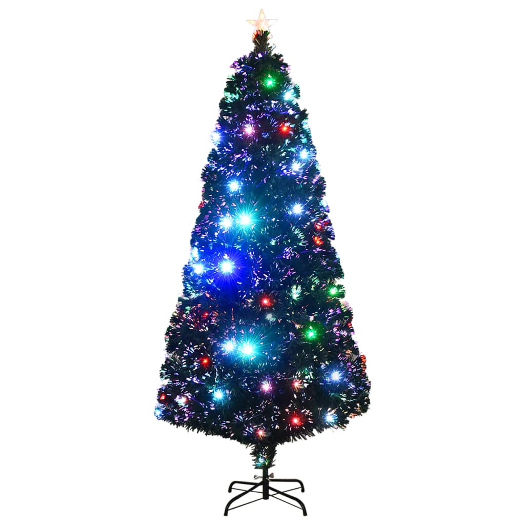 vidaXL Esivalaistu joulukuusi jalustalla 180 cm kuituoptiikka