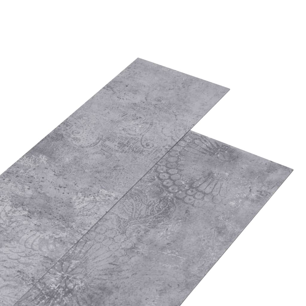 vidaXL PVC-lattialankut 5,02 m² 2 mm itseliimautuva sementinharmaa
