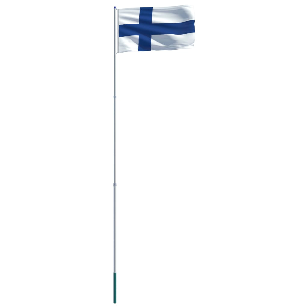 vidaXL Suomen lippu ja tanko alumiini 6 m