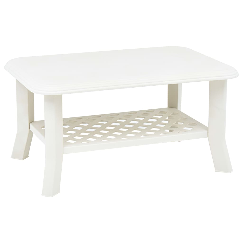 vidaXL Sohvapöytä valkoinen 90x60x46 cm muovi