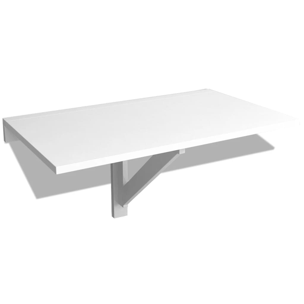 vidaXL Kokoontaitettava seinäpöytä valkoinen 100x60 cm