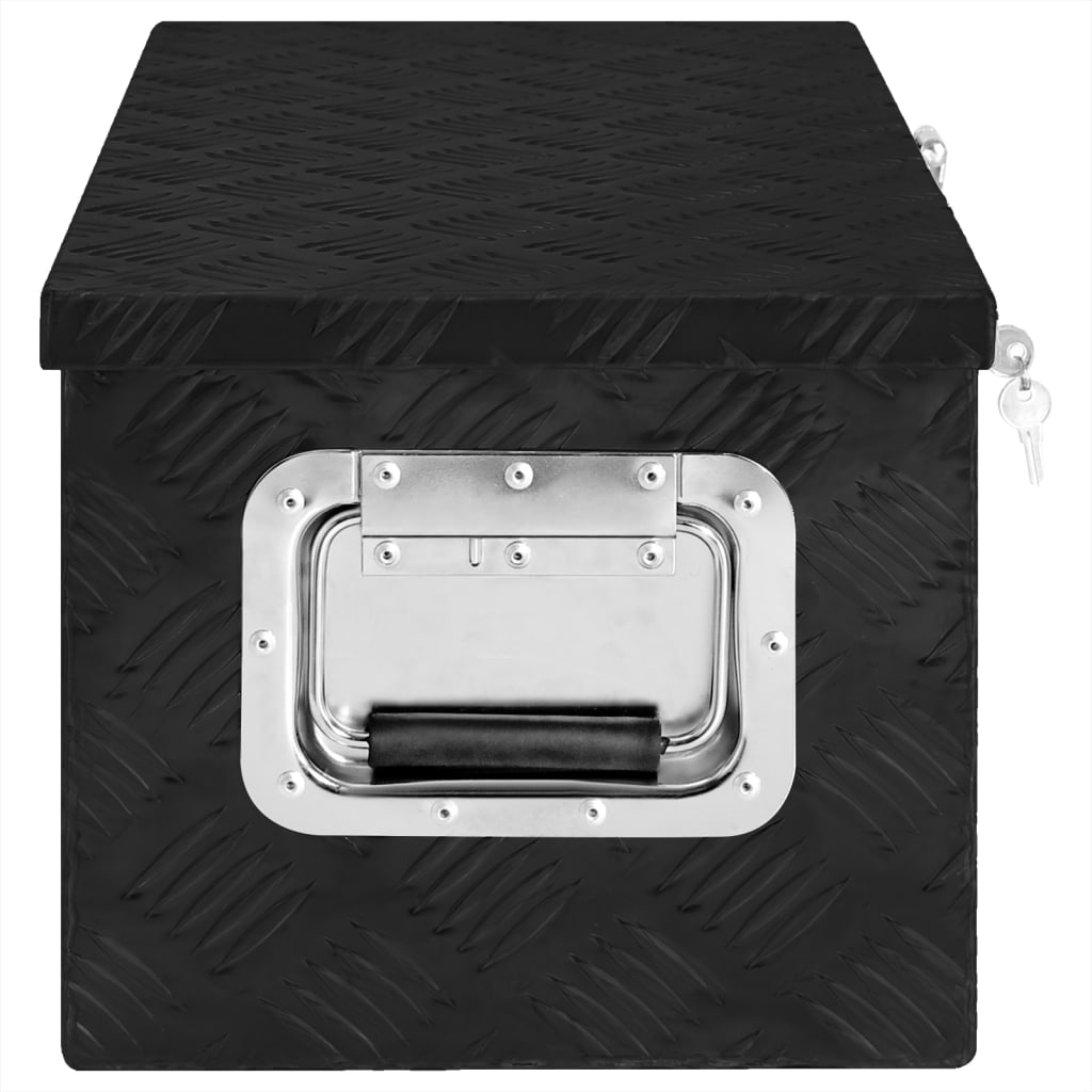 vidaXL Säilytyslaatikko musta 70x31x27 cm alumiini