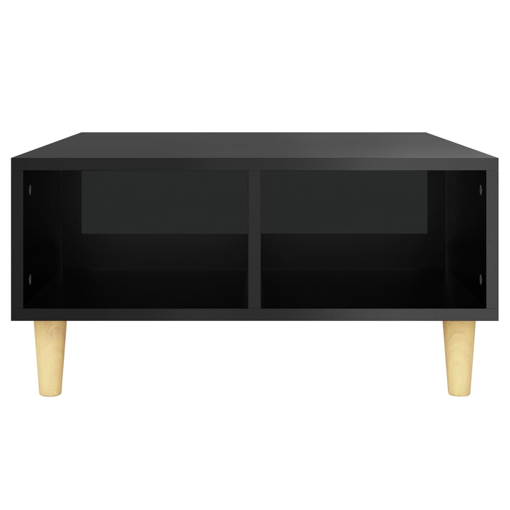 vidaXL Sohvapöytä korkeakiilto musta 60x60x30 cm lastulevy
