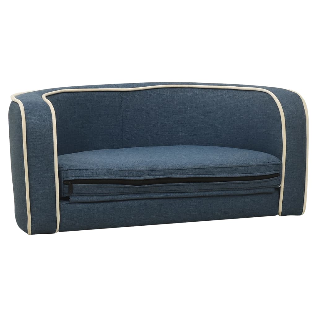 vidaXL Taitettava koiran sohva sininen 76x71x30 cm pellava pestävä