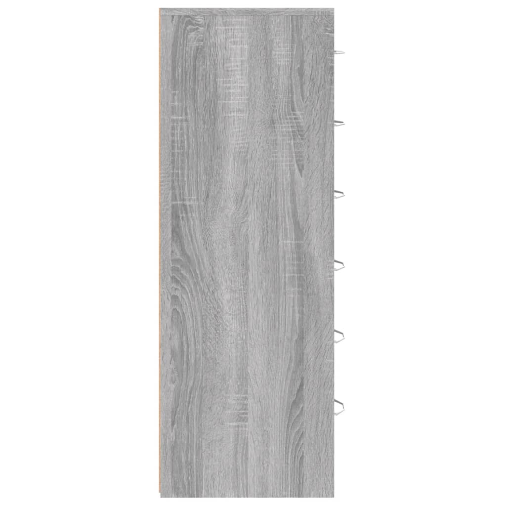 vidaXL Senkki 6 laatikolla harmaa Sonoma 50x34x96 cm tekninen puu