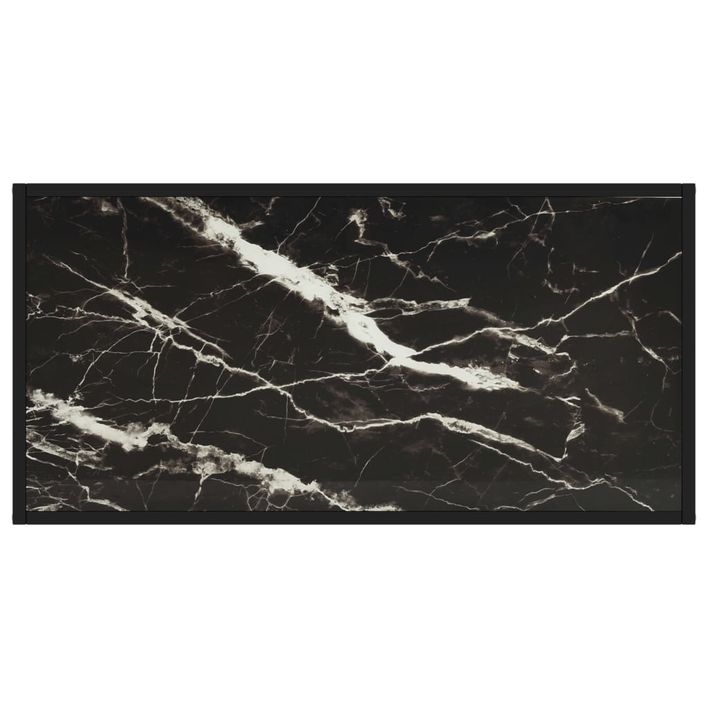 vidaXL Sohvapöytä musta mustalla marmorilasilla 100x50x35 cm