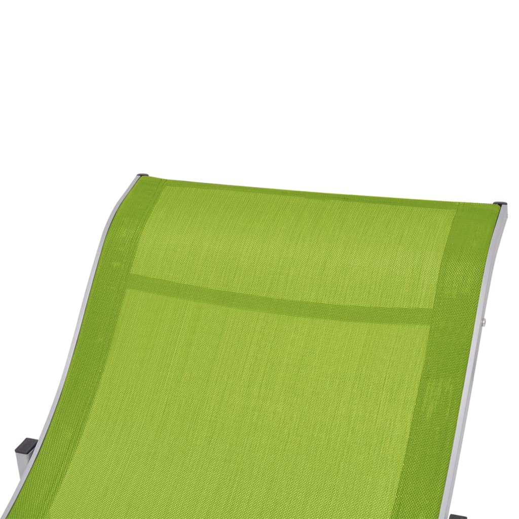 vidaXL Kokoontaitettavat aurinkotuolit 2 kpl vihreä Textilene