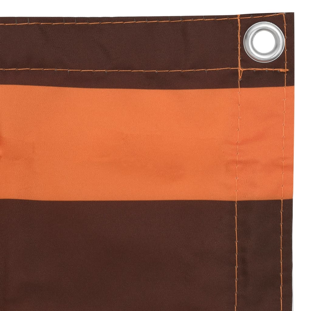 vidaXL Parvekkeen suoja oranssi ja ruskea 120x500 cm Oxford kangas