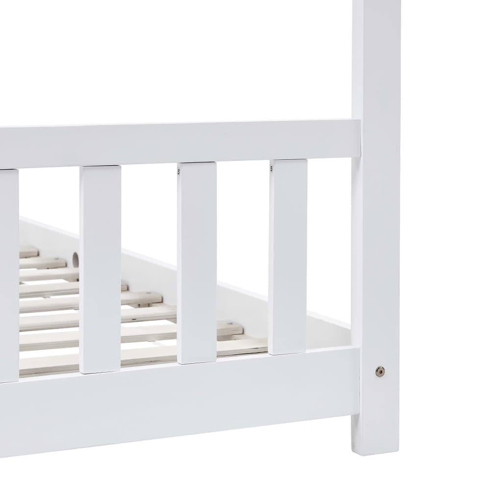 vidaXL Lasten sängynrunko valkoinen täysi mänty 90x200 cm