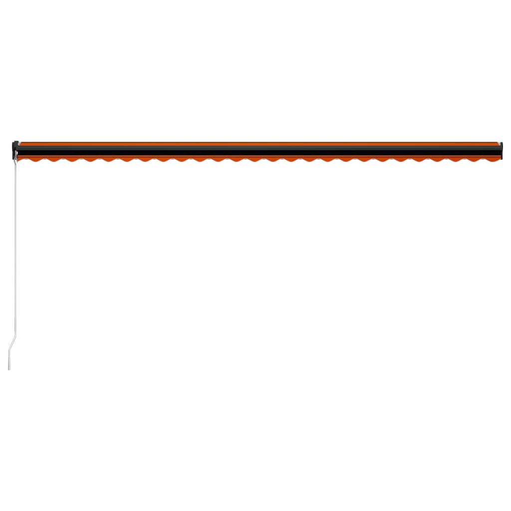 vidaXL Manuaalisesti sisäänkelattava markiisi 600x300cm oranssi/ruskea