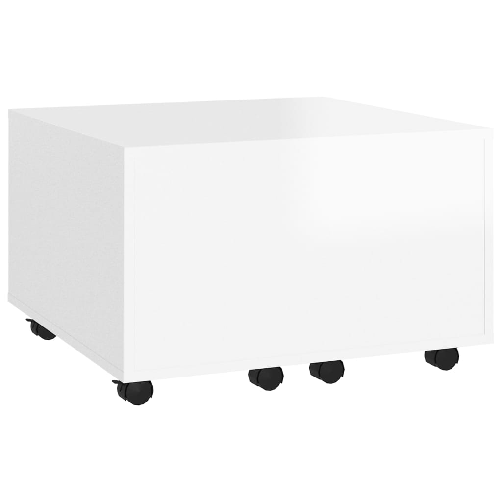 vidaXL Sohvapöytä korkeakiilto valkoinen 60x60x38 cm lastulevy