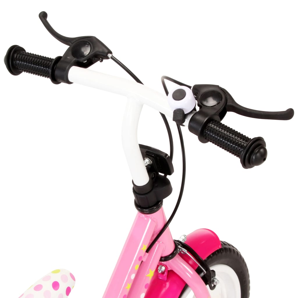 vidaXL Lasten pyörä 12" valkoinen ja pinkki
