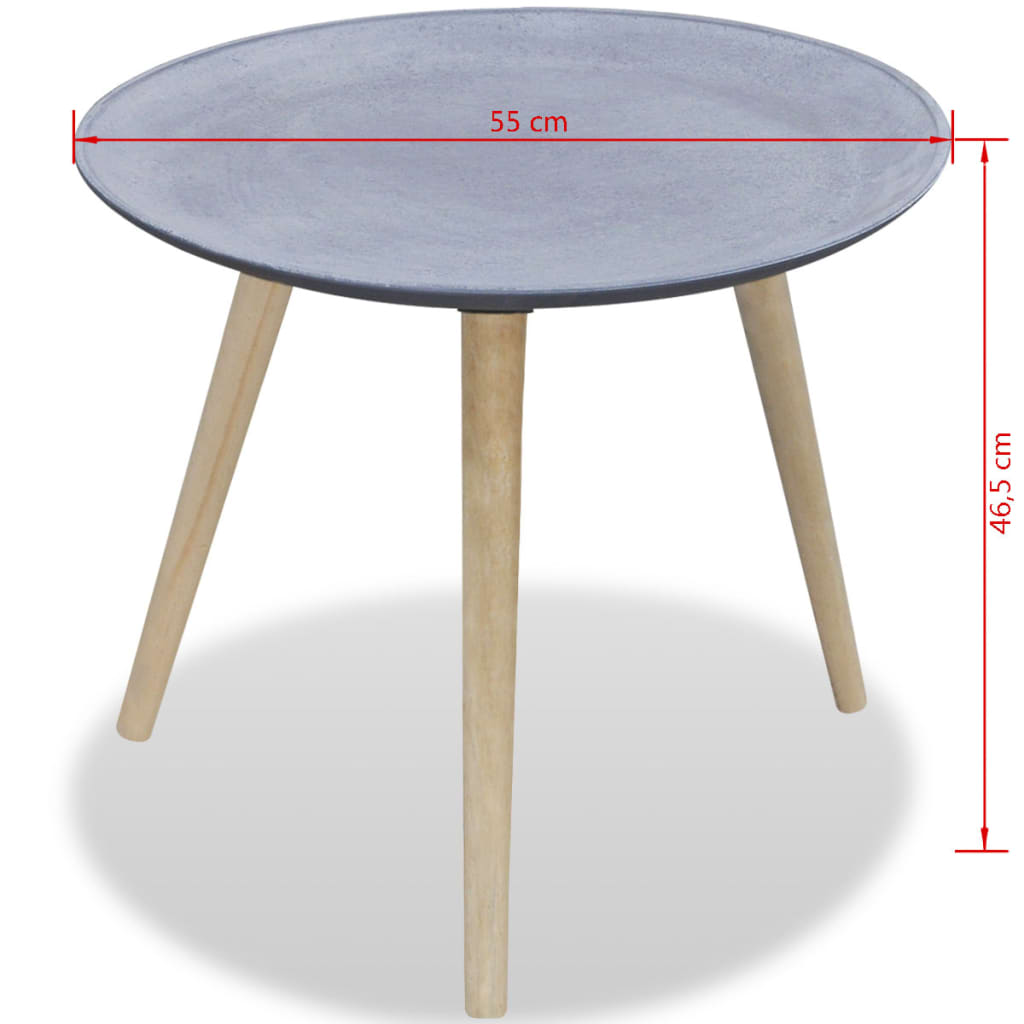 vidaXL Pyöreä sivupöytä Harmaa betonityyli