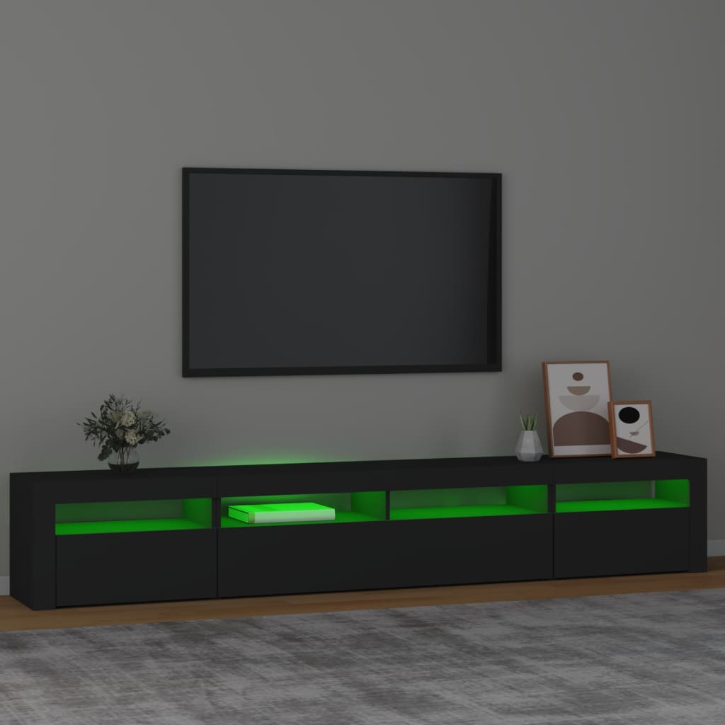 vidaXL TV-taso LED-valoilla musta 240x35x40 cm