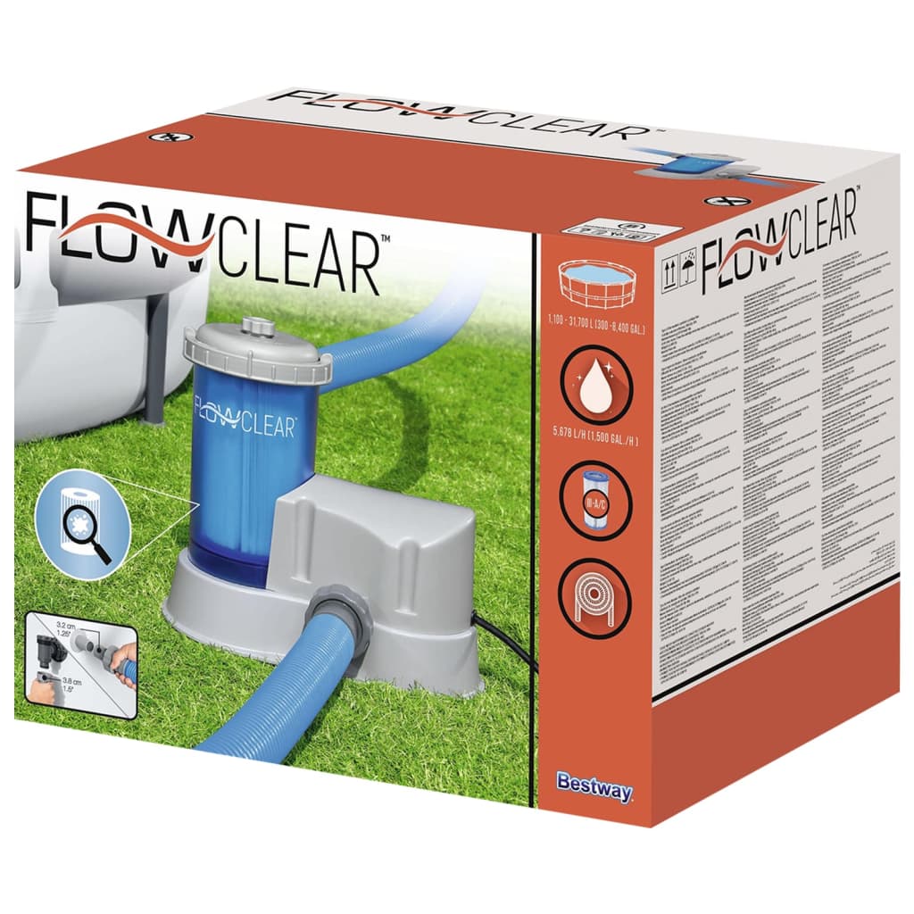 Bestway Flowclear läpinäkyvä patruunasuodatinpumppu