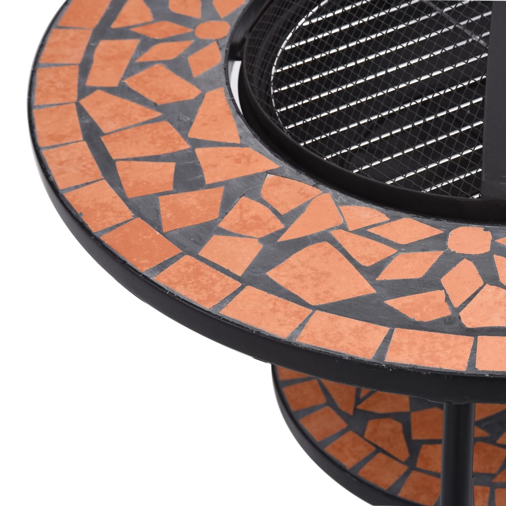 vidaXL Mosaiikkipöytä tulisijalla terrakotta 68 cm keramiikka