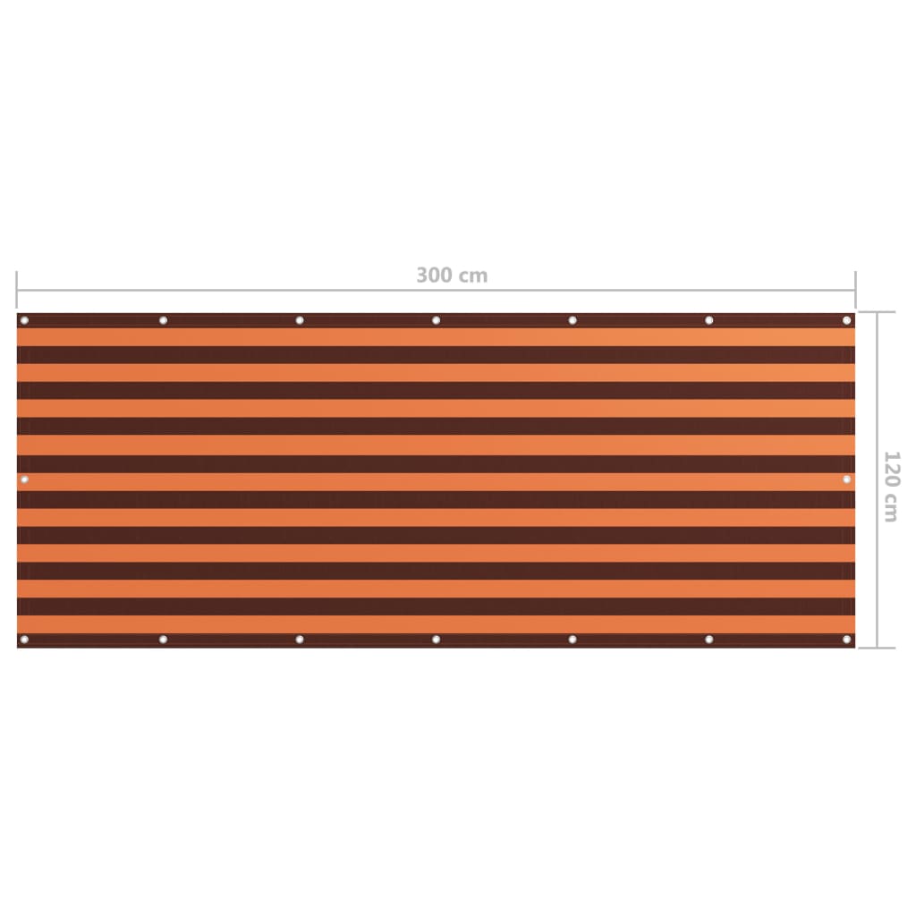 vidaXL Parvekkeen suoja oranssi ja ruskea 120x300 cm Oxford kangas