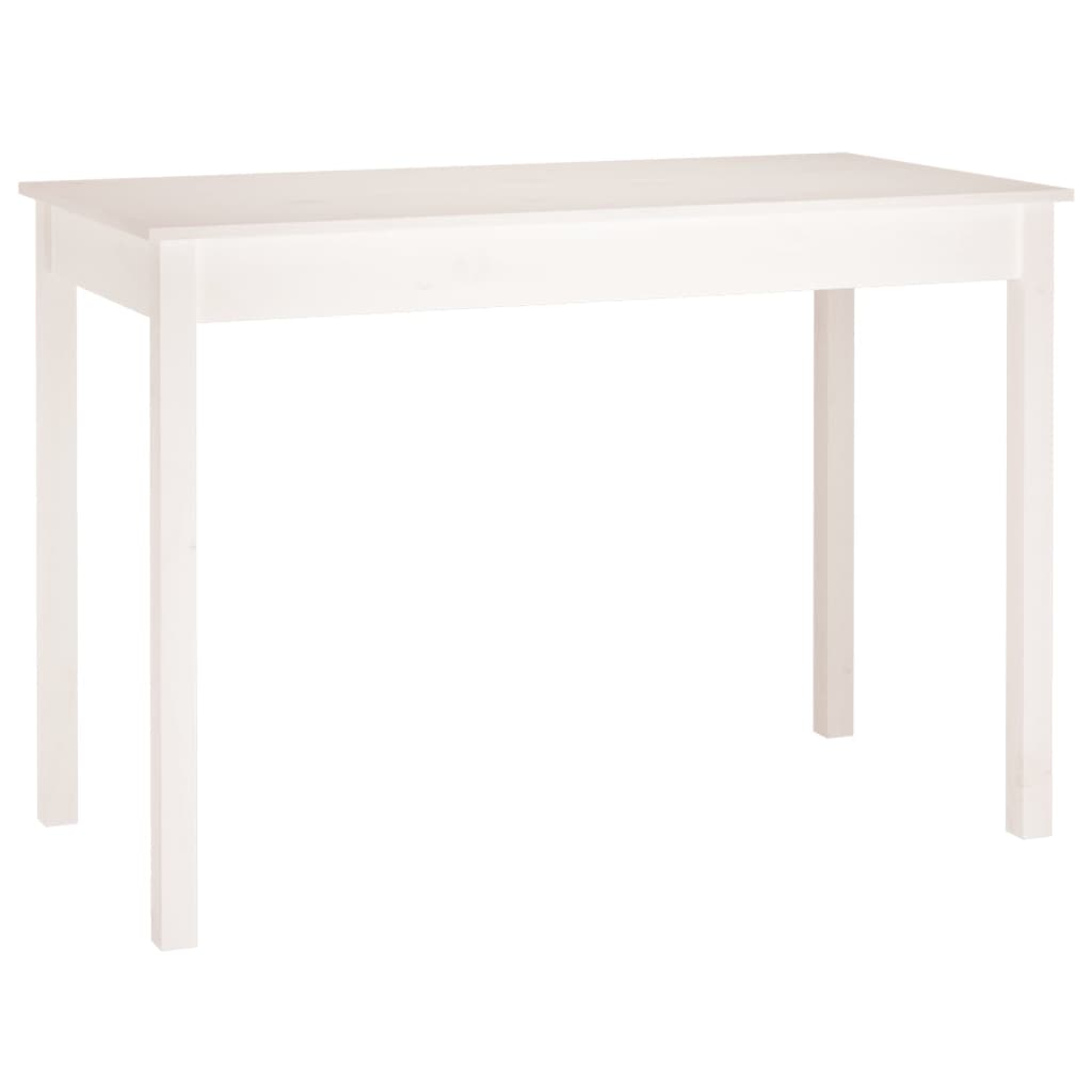 vidaXL Ruokapöytä valkoinen 110x55x75 cm täysi mänty