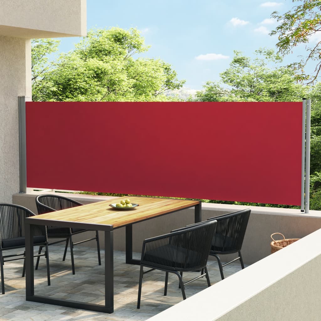 vidaXL Sisäänvedettävä terassin sivumarkiisi 140x600 cm punainen