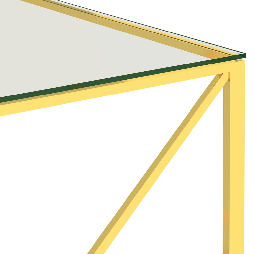 vidaXL Sohvapöytä kulta 55x55x55 cm ruostumaton teräs ja lasi