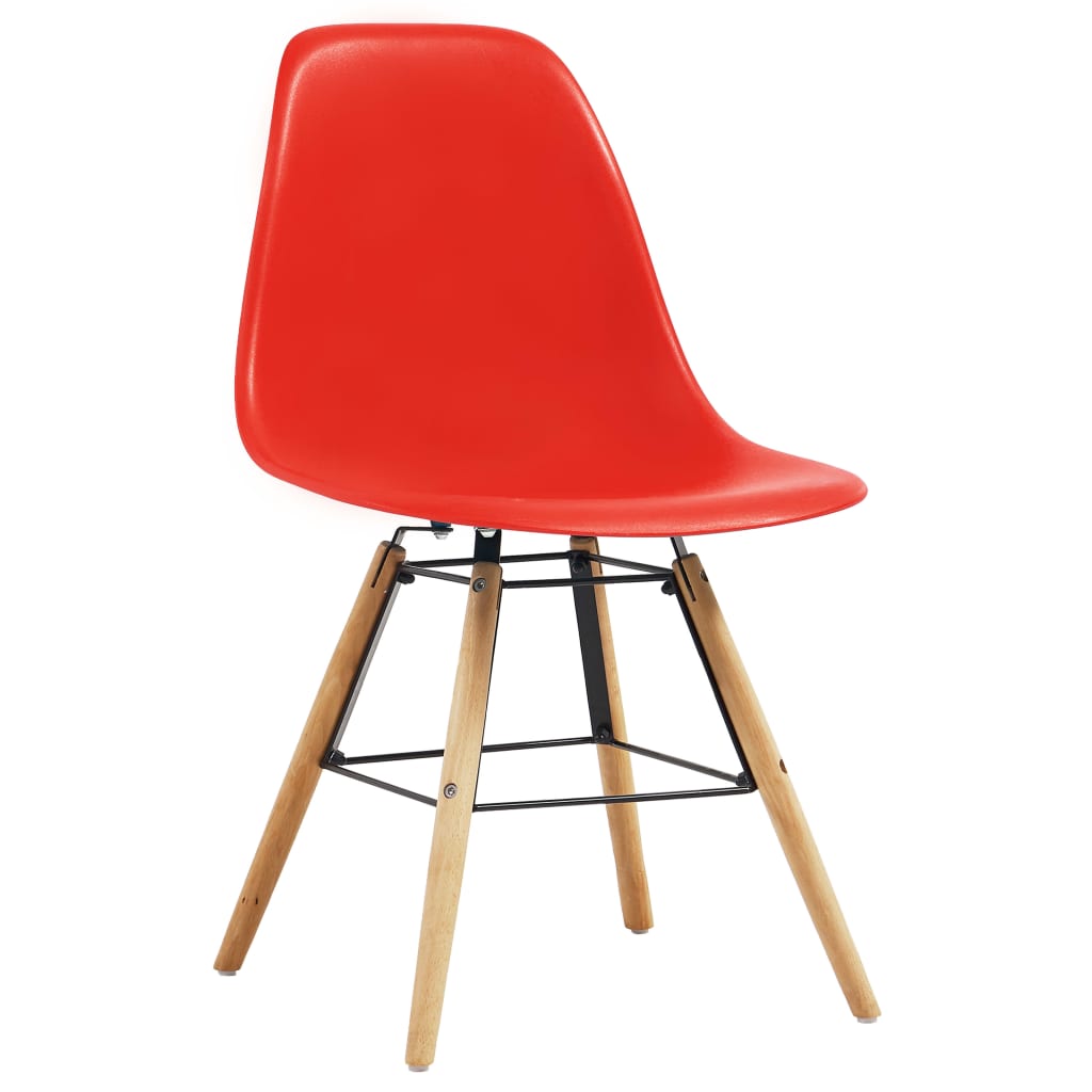 vidaXL Ruokapöydän tuolit 6 kpl punainen muovi