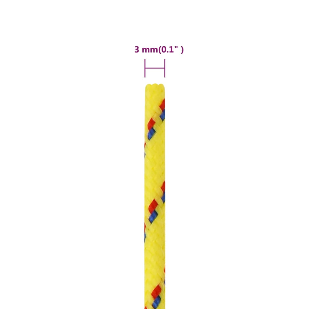 vidaXL Veneköysi keltainen 3 mm 250 m polypropeeni
