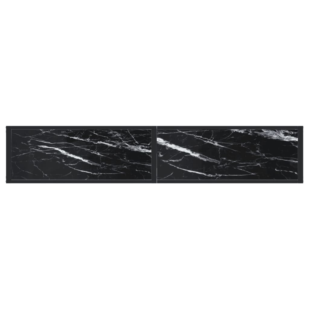 vidaXL Konsolipöytä musta marmori 180x35x75,5 cm karkaistu lasi
